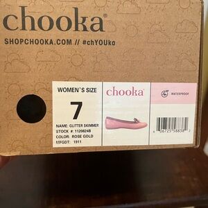 Chooka Women's Glitter Skimmer - Sparkling Rose Gold
